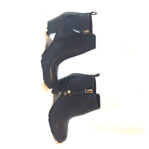 Franco Sarto Black Leather Booties